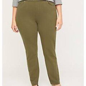 Catherine’s Knit Jean Pull On Elastic Waist 5X 34/36W Plus Olive Green Jeggings